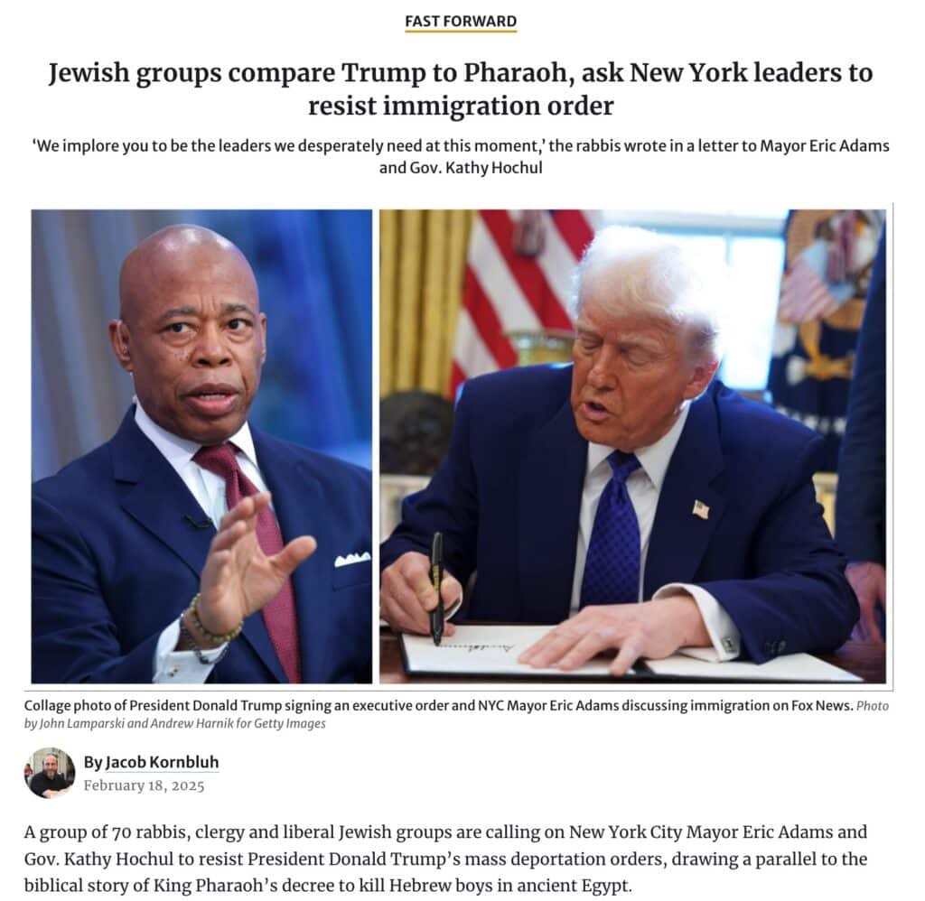 ewish groups compare Trump to Pharaoh, ask New York leaders to resist immigration order